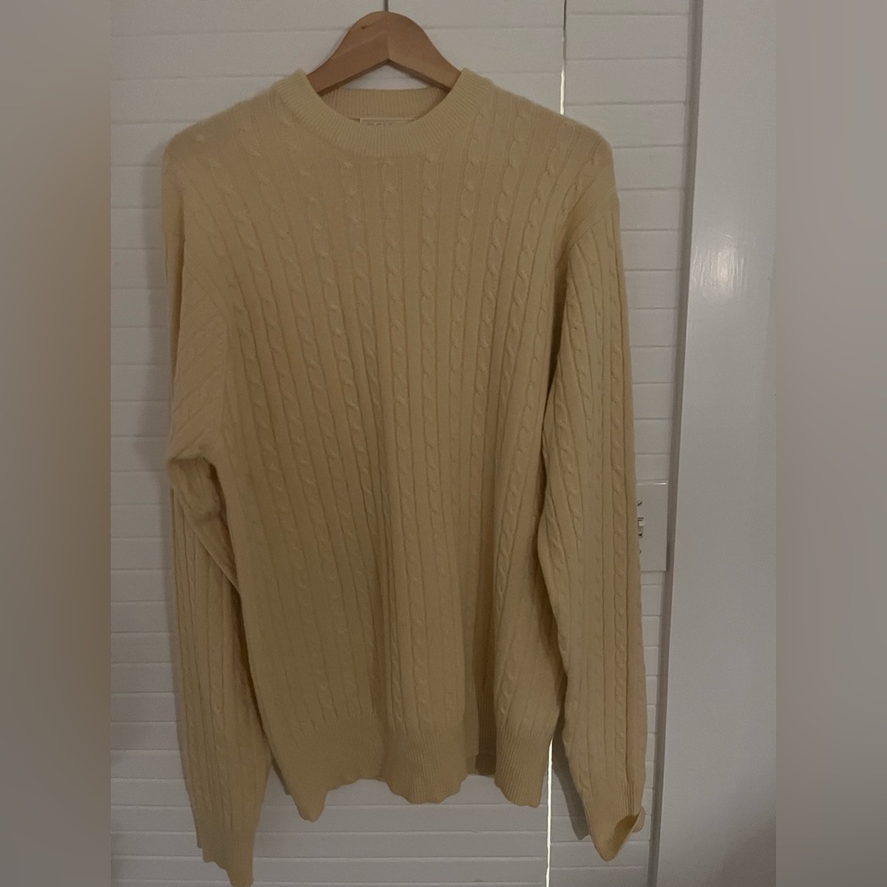 Rochester Special Man vintage Cashmere cream cable knit sweater size XL tall NWT